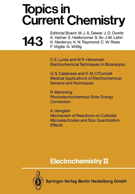 Electrochemistry II: 143 (Topics in Current Chemistry, 143)