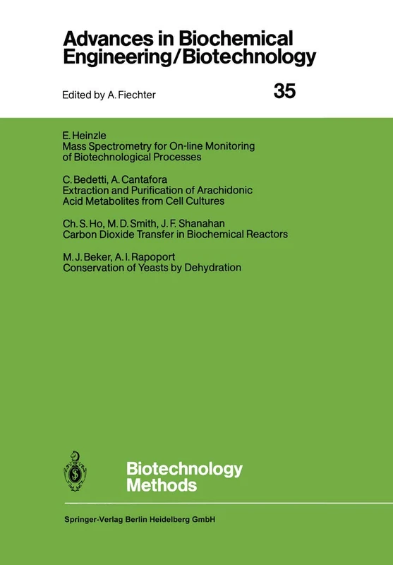 Biotechnology Methods: 35 (Advances in Biochemical Engineering/Biotechnology, 35)
