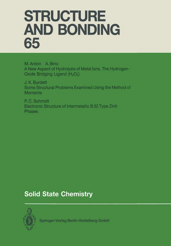 Springer Solid State Chemistry: 65 (Structure and Bonding)