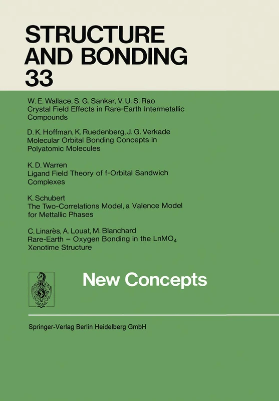 New Concepts: 33 (Structure and Bonding, 33)