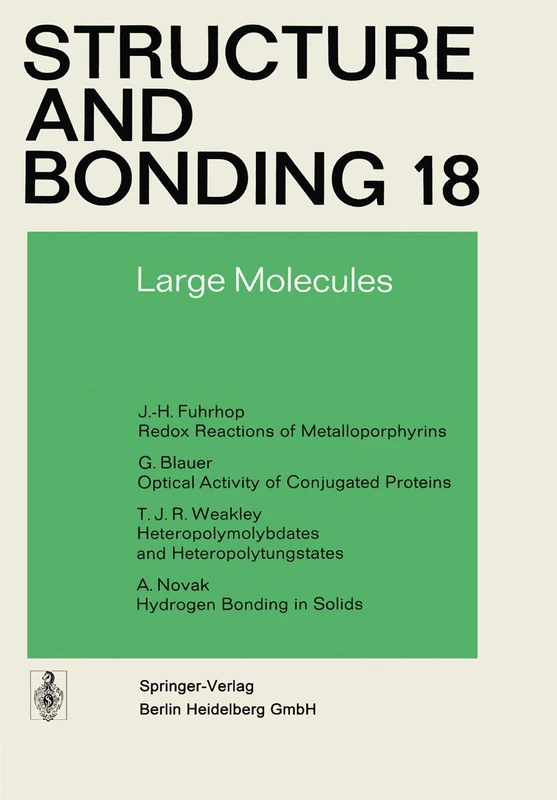 Large Molecules: 18 (Structure and Bonding, 18)