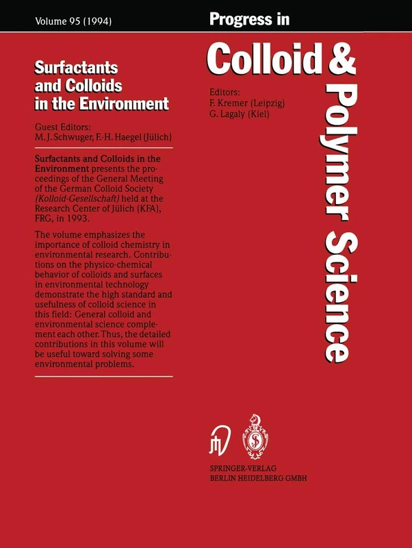 Surfactants and Colloids in the Environment: 95 (Progress in Colloid and Polymer Science, 95)
