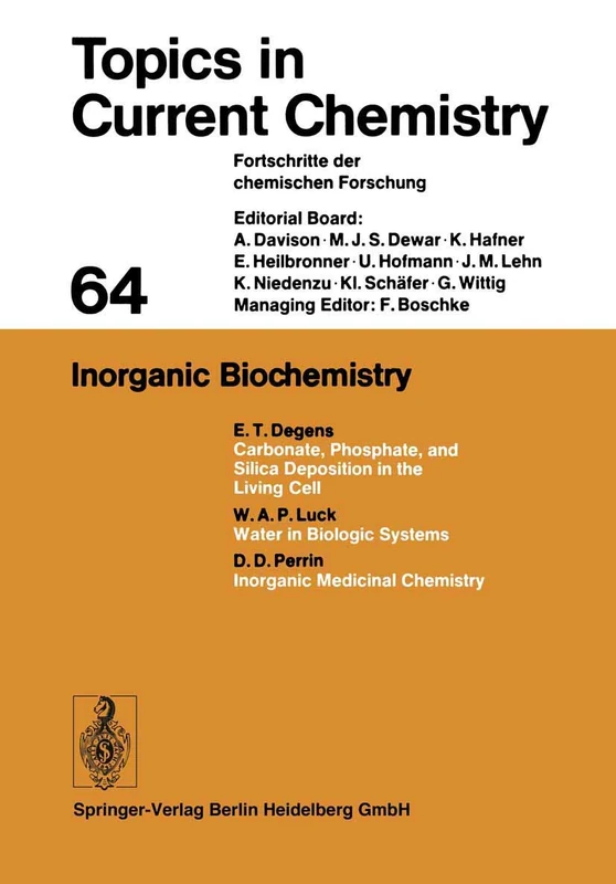 Inorganic Biochemistry: 64 (Topics in Current Chemistry, 64)
