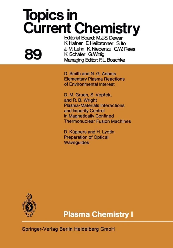 Plasma Chemistry I: 89 (Topics in Current Chemistry, 89)