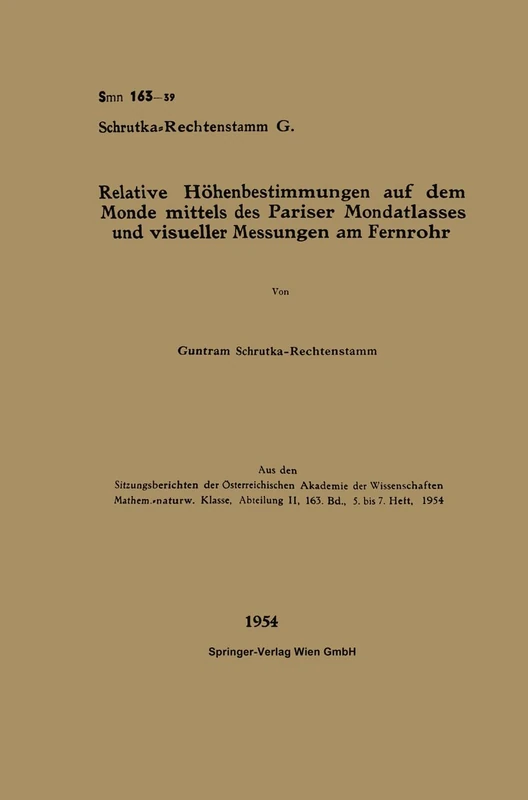 Relative Höhenbestimmungen auf dem Monde mittels des Pariser Mondatlasses und visueller Messungen am Fernrohr - Image 1