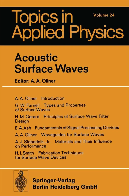 Acoustic Surface Waves: 24 (Topics in Applied Physics, 24) - Image 1