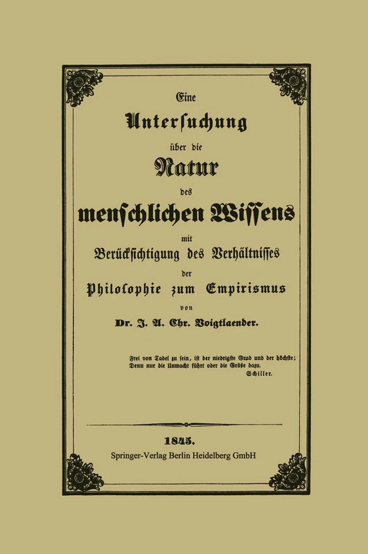 Eine Untersuchung über die Natur des menschlichen Wissens mit Berücksichtigung des Verhältnisses der Philosophie zum Empirismus - Image 1