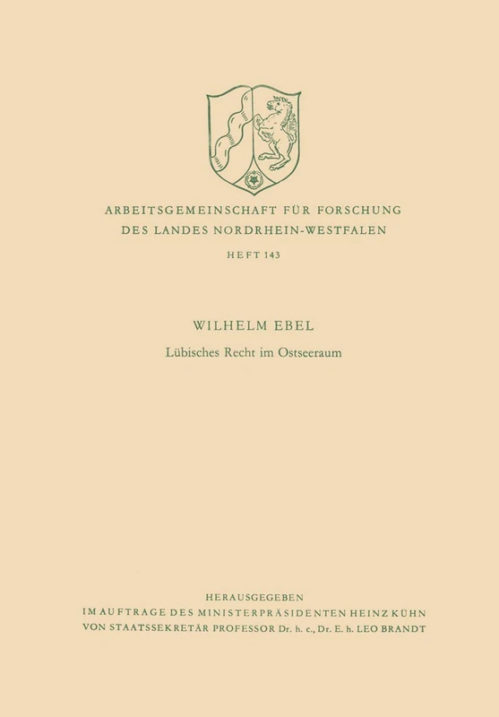 Lübisches Recht im Ostseeraum: 143 (Arbeitsgemeinschaft für Forschung des Landes Nordrhein-Westfalen, 143)