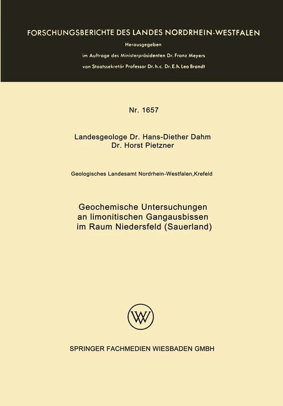 Geochemische Untersuchungen an limonitischen Gangausbissen im Raum Niedersfeld (Sauerland) - Image 1
