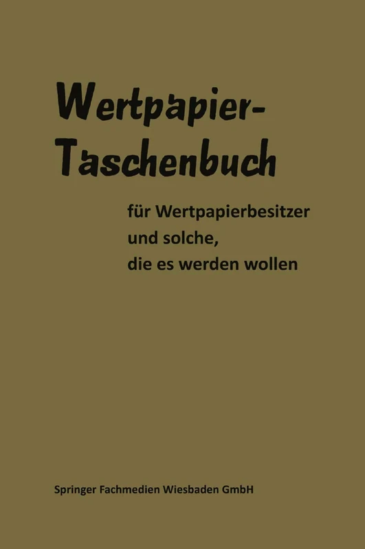 Wertpapier Taschenbuch