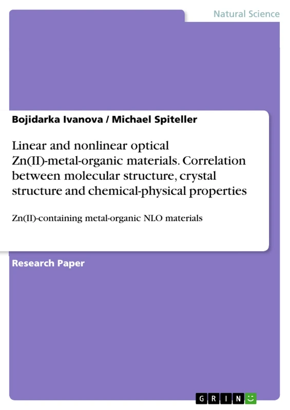 Linear and nonlinear optical Zn(II)-metal-organic materials. Correlation between molecular structure, crystal structure and chemical-physical properties: Zn(II)-containing metal-organic NLO materials - Image 1