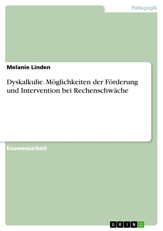 Dyskalkulie. Möglichkeiten der Förderung und Intervention bei Rechenschwäche - Image 1