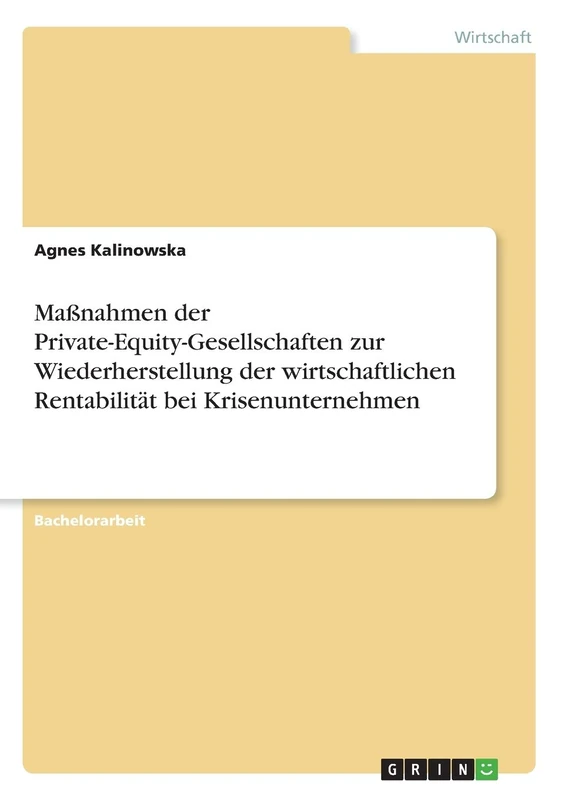 Maßnahmen der Private-Equity-Gesellschaften zur Wiederherstellung der wirtschaftlichen Rentabilität bei Krisenunternehmen