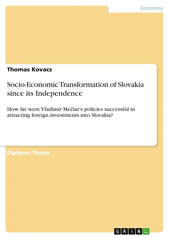 Socio-Economic Transformation of Slovakia since its Independence: How far were Vladimír Mečiar's policies successful in attracting foreign investments into Slovakia? - Image 1