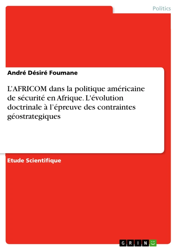 L'AFRICOM dans la politique américaine de sécurité en Afrique. L'évolution doctrinale à l'épreuve des contraintes géostrategiques