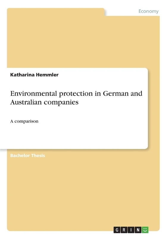 Environmental protection in German and Australian companies: A comparison