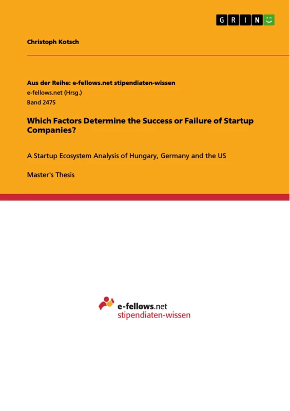 Which Factors Determine the Success or Failure of Startup Companies?: A Startup Ecosystem Analysis of Hungary, Germany and the US