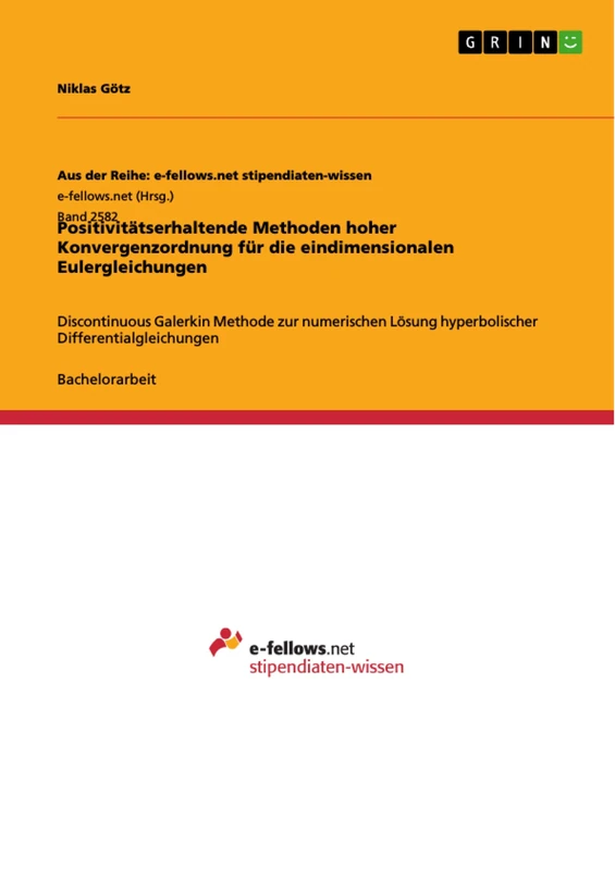 Positivitätserhaltende Methoden hoher Konvergenzordnung für die eindimensionalen Eulergleichungen: Discontinuous Galerkin Methode zur numerischen Lösung hyperbolischer Differentialgleichungen