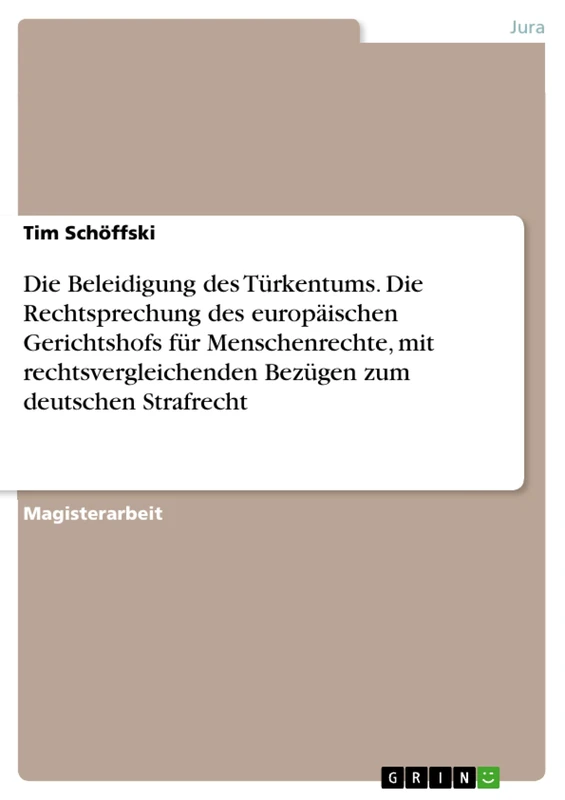 Die Beleidigung des Türkentums. Die Rechtsprechung des europäischen Gerichtshofs für Menschenrechte, mit rechtsvergleichenden Bezügen zum deutschen Strafrecht - Image 1