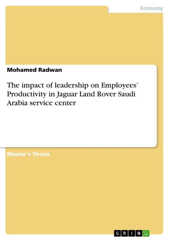 The impact of leadership on Employees' Productivity in Jaguar Land Rover Saudi Arabia service center