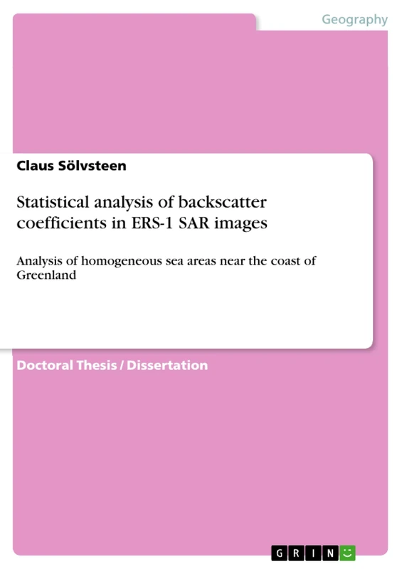 Statistical analysis of backscatter coefficients in ERS-1 SAR images: Analysis of homogeneous sea areas near the coast of Greenland - Image 1