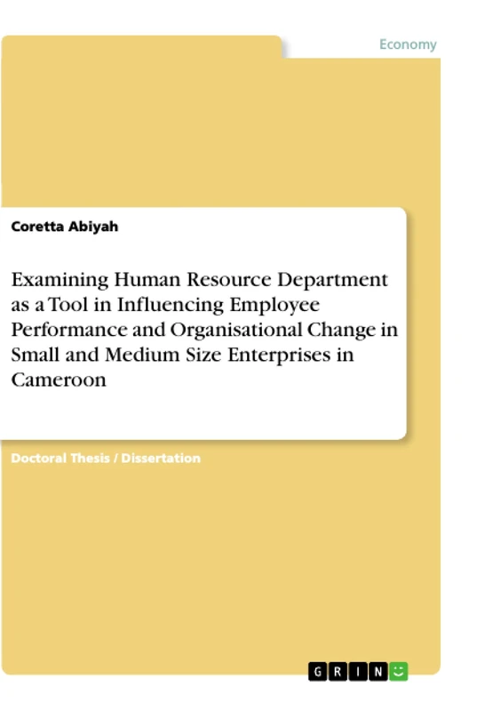 Examining Human Resource Department as a Tool in Influencing Employee Performance and Organisational Change in Small and Medium Size Enterprises in Cameroon