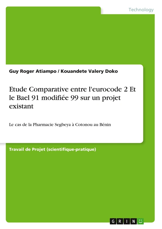 Etude Comparative entre l'eurocode 2 Et le Bael 91 modifiée 99 sur un projet existant: Le cas de la Pharmacie Segbeya à Cotonou au Bénin - Image 1