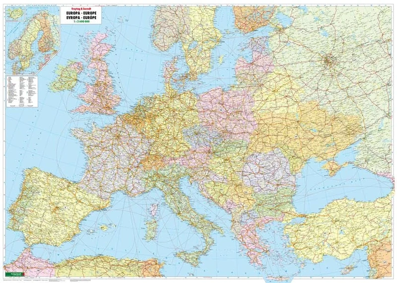 Political Europe, wall map 1:2,600,000, magnetic marking board, freytag & berndt - Image 1