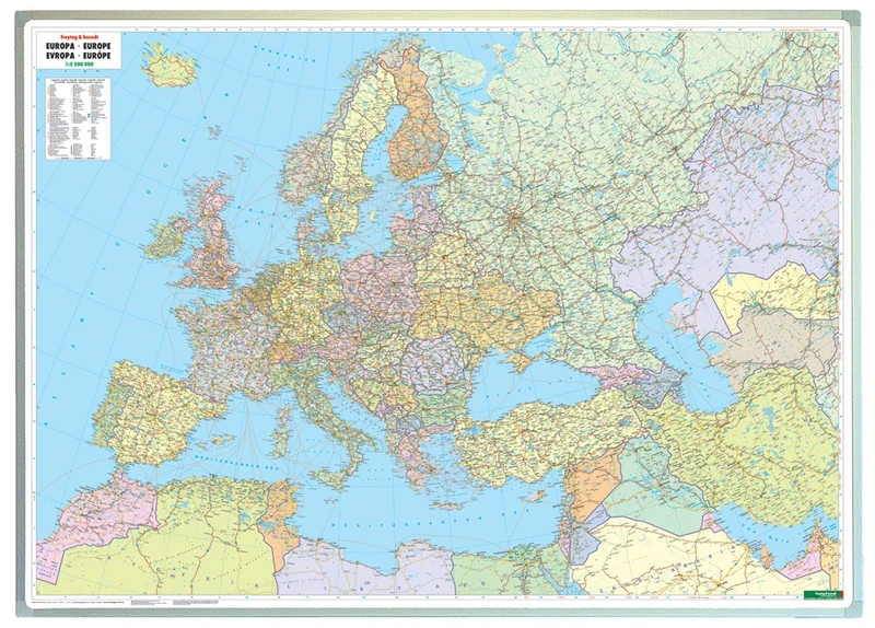 European political, wall-map 1:3.5m,