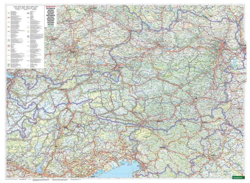Wall map magnetic marker board: Austria physical 1:500,000: AK 1 MMT