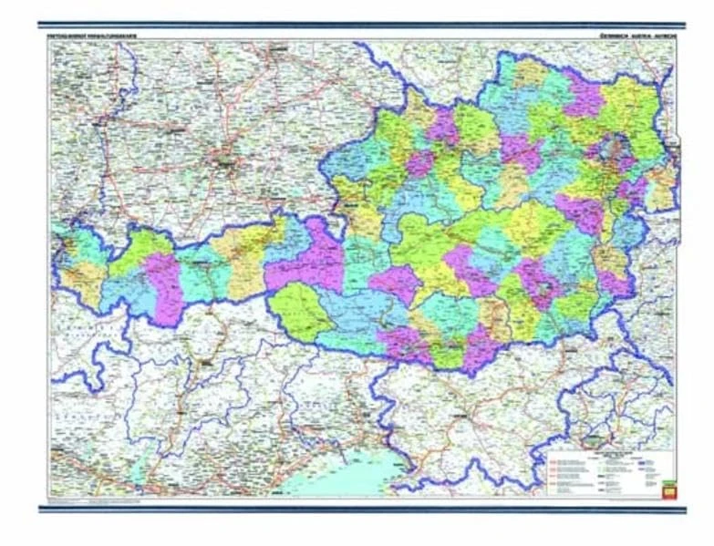 Wall map marker board: Austria administration political 1:500,000