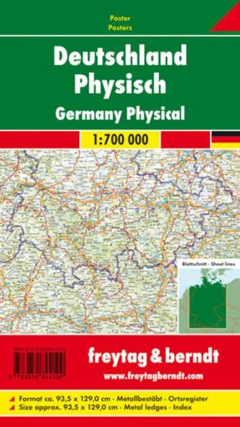 Wall map marker board: Germany physical 1:700,000