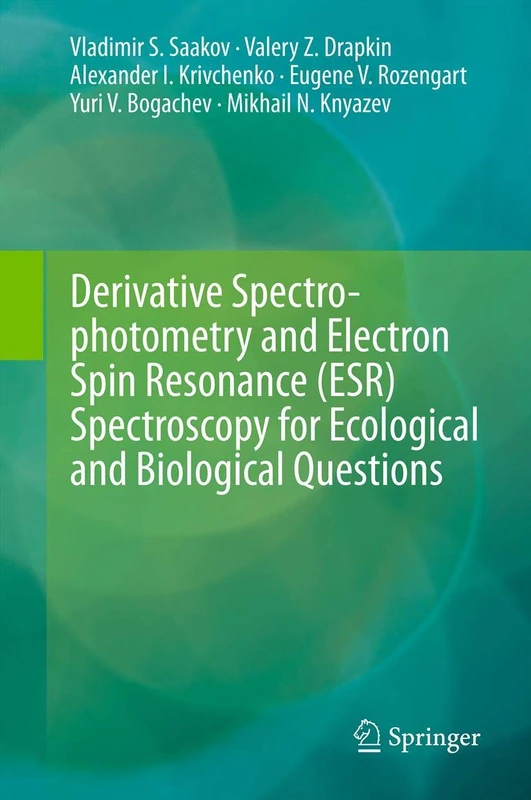 Springer Derivative Spectrophotometry and ESR Spectroscopy Book