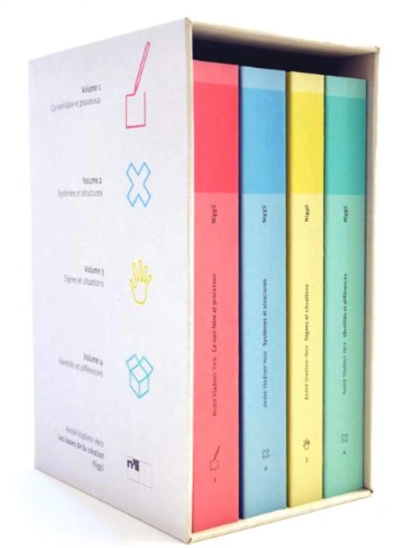 Coffret 4 volumes - Les bases de la création: V1. Ça-voir-faire et processus - V2. Systèmes et structures - V3. Signes et situations - V4. Identités et différences - Image 1
