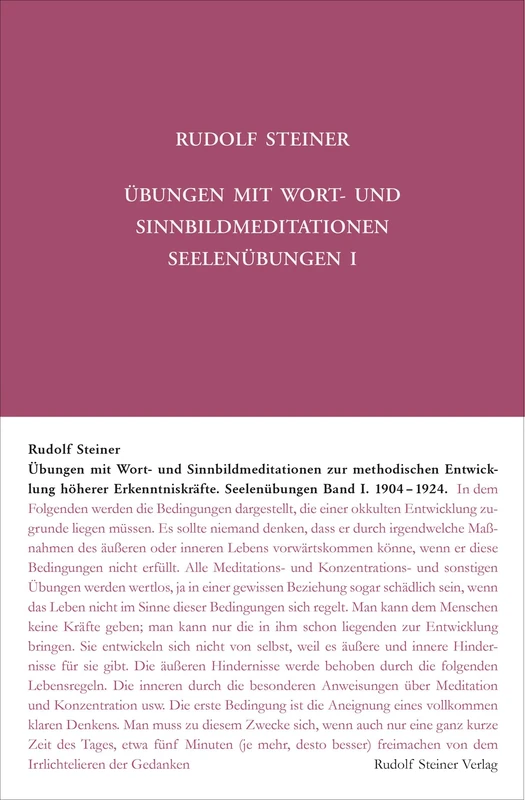 Seelenübungen I: Übungen mit Wort- und Sinnbild-Meditationen zur methodischen Entwicklung höherer Erkenntniskräfte, 1904-1924 - Image 1