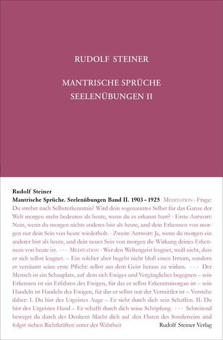 Mantrische Sprüche. Seelenübungen II: 1903-1925