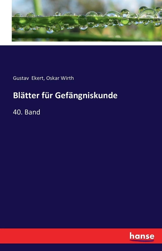 Blätter für Gefängniskunde: 40. Band