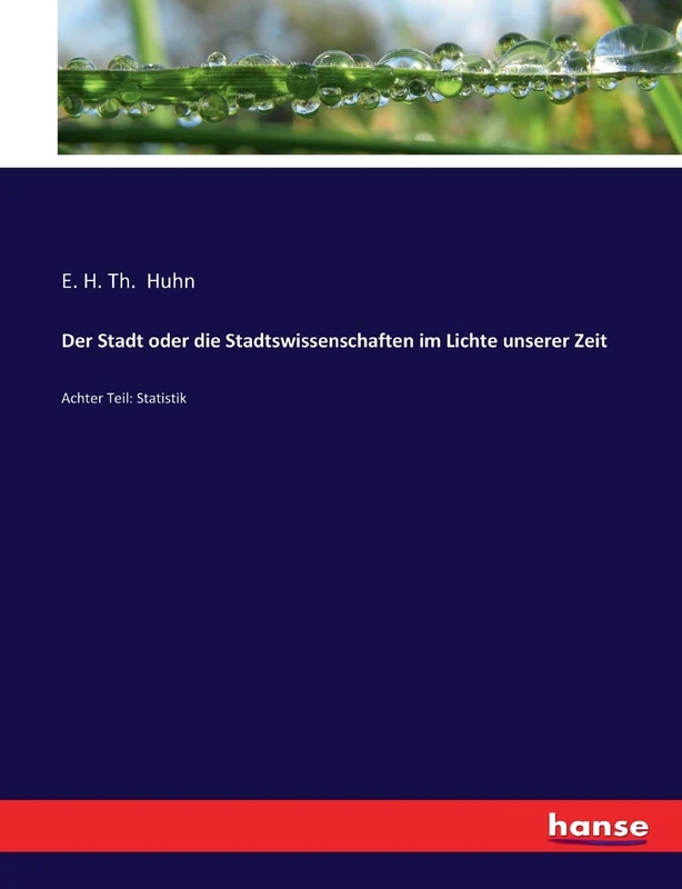 Der Stadt oder die Stadtswissenschaften im Lichte unserer Zeit: Achter Teil: Statistik