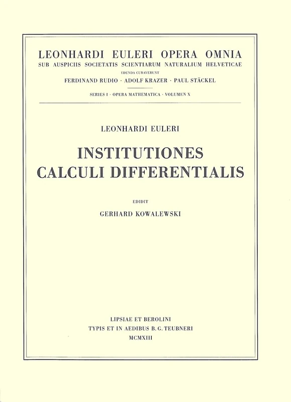 Introductio in analysin infinitorum 1st part: 1 / 8 (Leonhard Euler, Opera Omnia, 1 / 8)