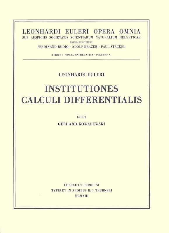 Introductio in analysin infinitorum 2nd part: 1 / 9 (Leonhard Euler, Opera Omnia, 1 / 9)