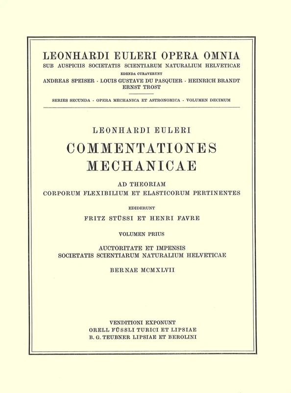 Commentationes mechanicae ad theoriam motus punctorum pertinentes 2nd part: 2 / 7 (Leonhard Euler, Opera Omnia)