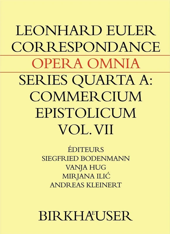 Correspondance de Leonhard Euler avec des savants suisses en langue française: 4A / 7 (Commercium epistolicum)