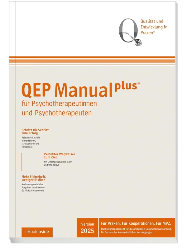 QEP-Manualplus® für Psychotherapeutinnen und Psychotherapeuten: Für Praxen. Für Kooperationen. Für MVZ. / Inkl. Zugang zum OnlinePlus-Bereich mit zahlreichen Dokumenten und eBookInside - Image 1