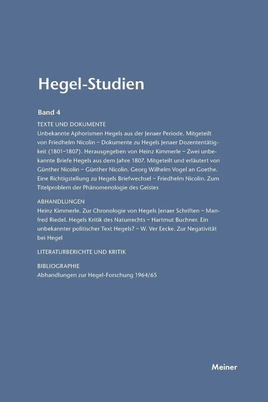 Hegel-Studien / Hegel-Studien Band 4 (1967)