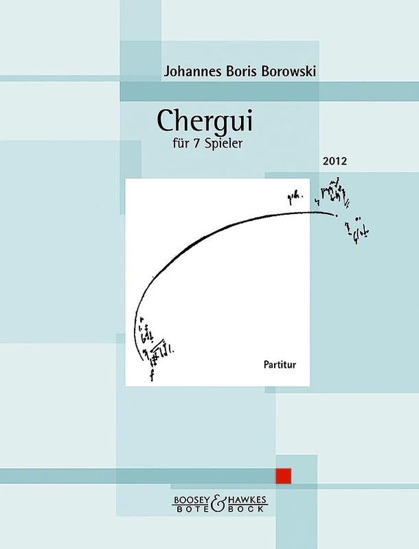 Chergui: for 7 players. flute, clarinet in Bb, vibraphone, harp, piano, violin and cello. Partition et parties. - Image 1