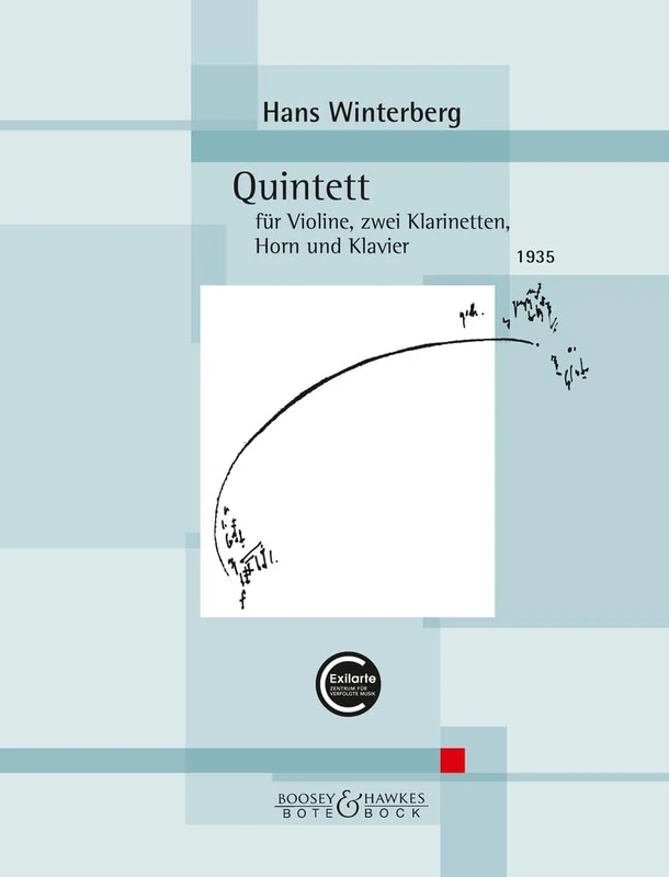 Winterberg: Quintett for Violin, 2 Clainets, Horn, Piano Score and Parts: für Violine, zwei Klarinetten, Horn und Klavier. violin, 2 clarinets, horn and piano. Partition et parties.