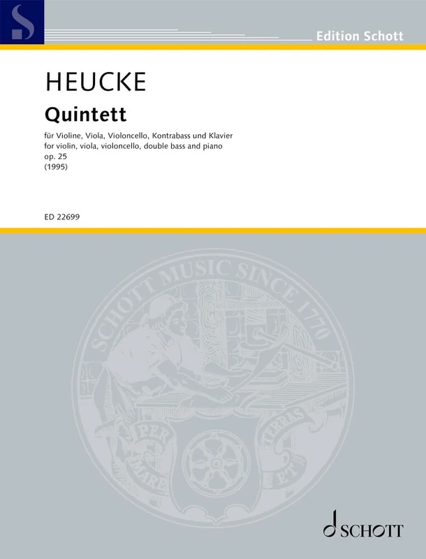 Quintet: for violin, viola, violoncello, double bass and piano. op. 25. violin, viola, cello, double bass and piano. - Image 1