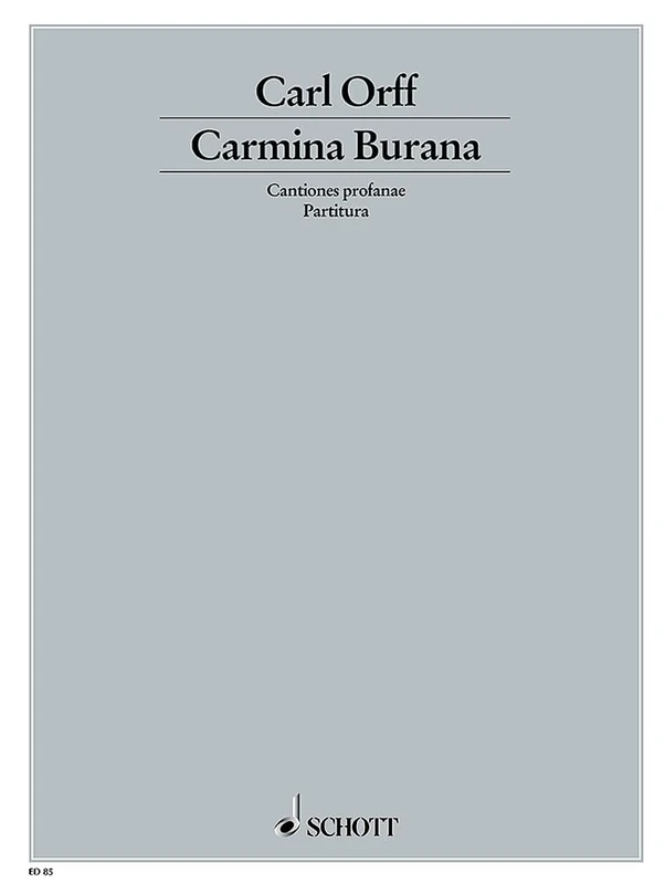 Carmina Burana: Cantiones profanae. soloists (STBar), mixed choir (SATB), children's choir and orchestra. Partition de direction.
