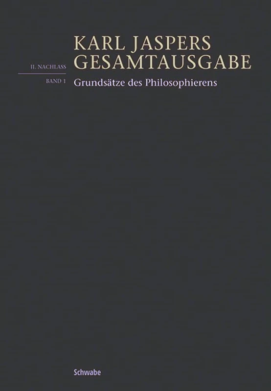 Grundsatze Des Philosophierens: 2/1 (Karl Jaspers Gesamtausgabe) - Image 1