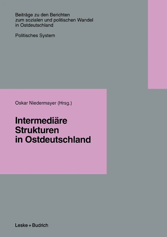 Intermediäre Strukturen in Ostdeutschland: 3.2 (Beiträge zu den Berichten der Kommision für die Erforschung des sozialen und politischen Wandels in den neuen Bundesländern e.V. (KSPW), 3.2)